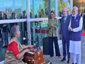 When PM Modi was welcomed at Brasilia’s Alvorada Palace with an Indian devotional song