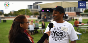 Yes Interview Palani: Community event organised by Reconciliation Queensland “We are One”. All Nations for First Nations
