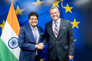 Piyush Goyal in Brussels: India, EU push mutually beneficial FTA negotiations Piyush Goyal in Brussels: India, EU push mutually beneficial FTA negotiations