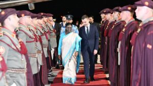 President Murmu arrives in North Macedonia on second-leg of her 3-nation visit