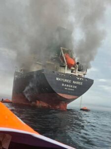 Tanker on fire after being struck off Saudi coast at Red Sea, confirms UK