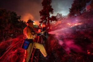 Fast-moving wildfire in US Southern California forces evacuations